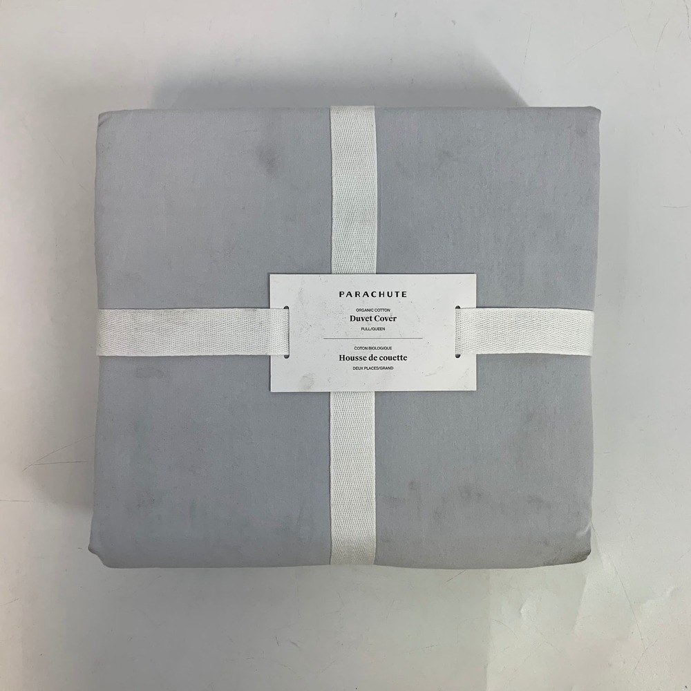 PARACHUTE Organic Cotton Full/Queen Duvet Cover - Sky‎ Gray Solid Soft